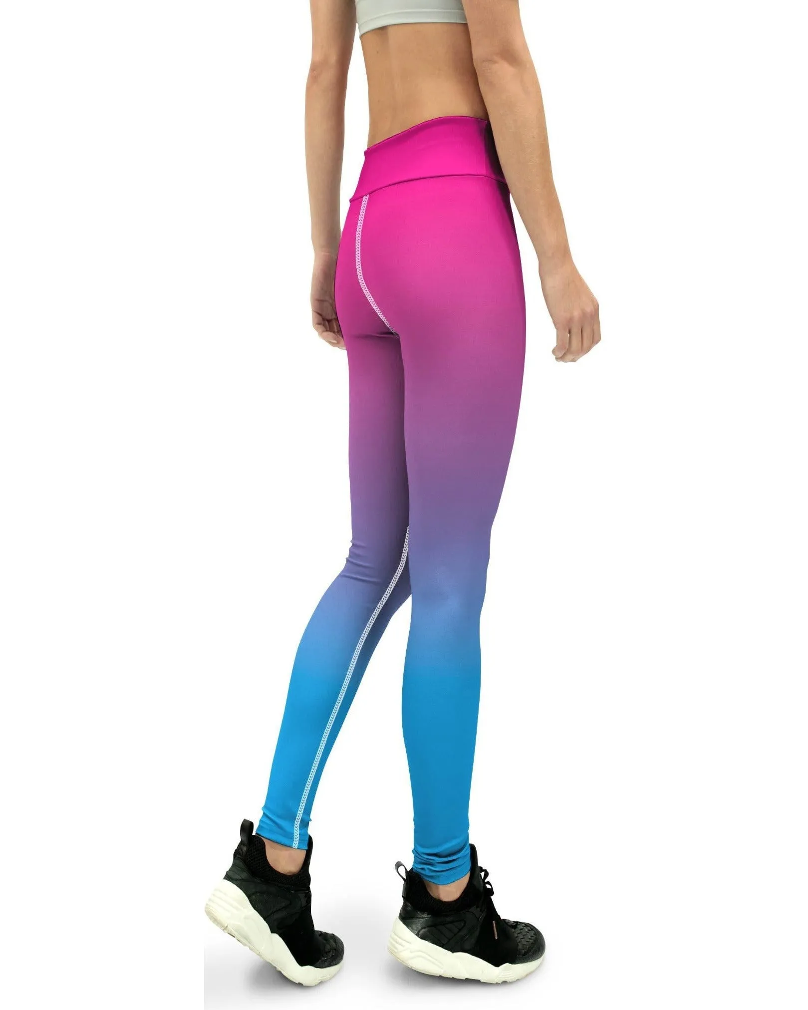 Ombre Pink to Blue Yoga Pants