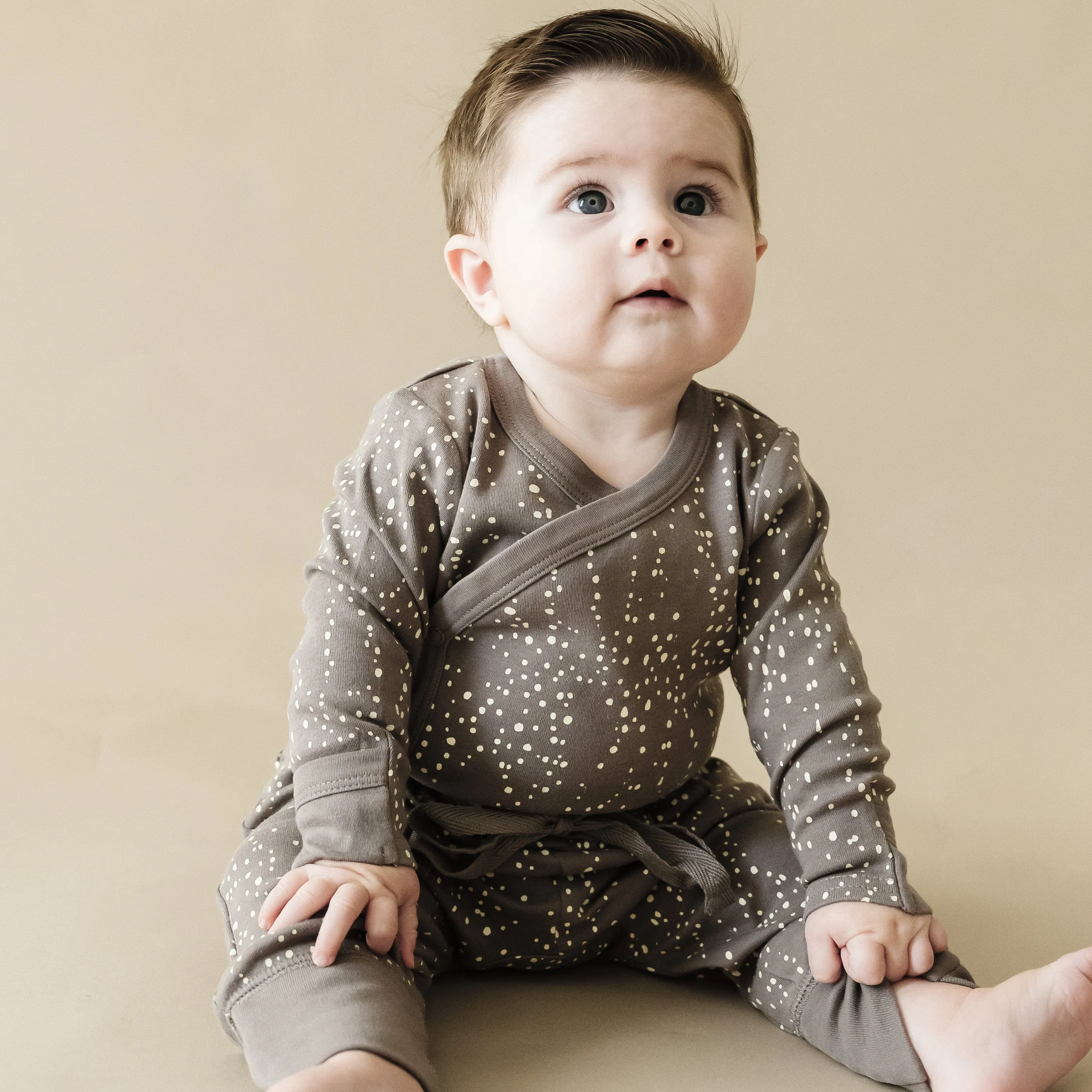 Organic Baby Onesie & Pants Outfit - Speckle