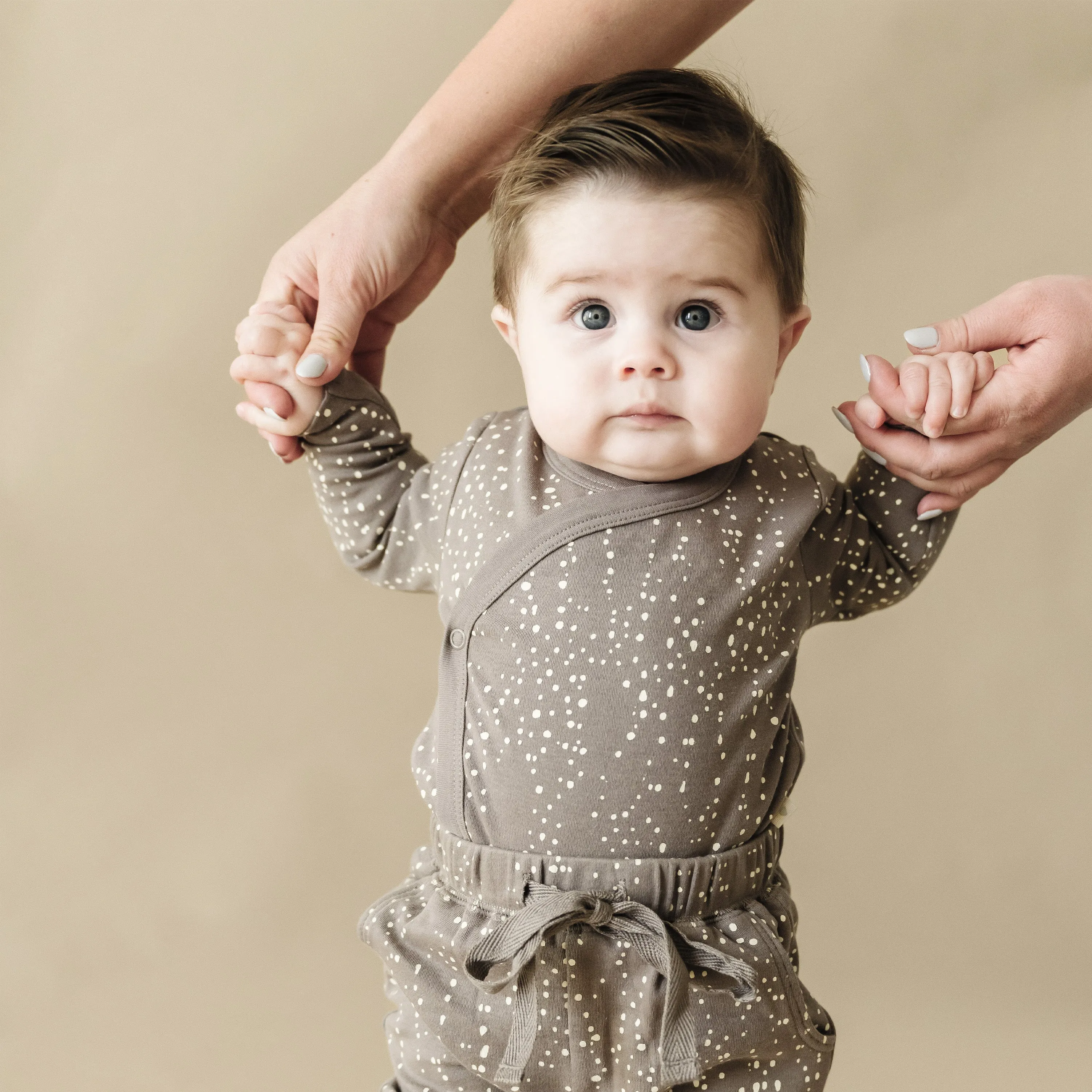 Organic Baby Onesie & Pants Outfit - Speckle