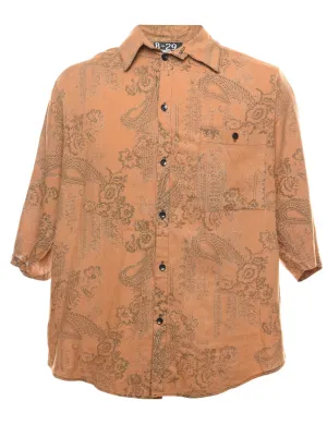 Paisley Print Short Sleeve 1990s Shirt - L