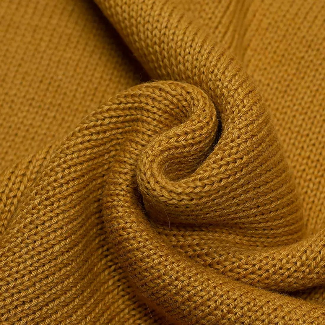 "Fern" ochre alpaca & silk rolled edge tunic sweater (Exclusive)