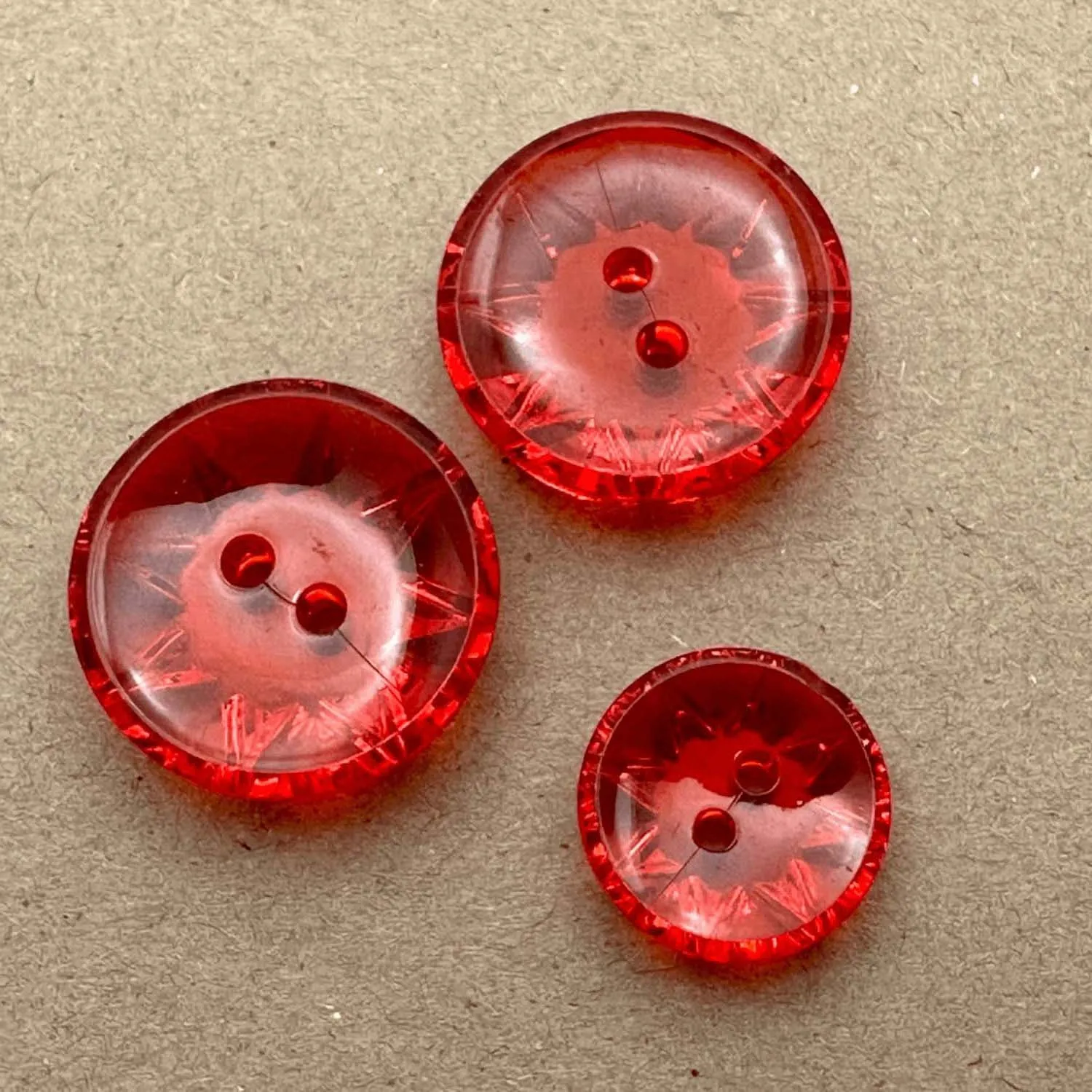 Round Clear Star Pattern 2 Hole Button