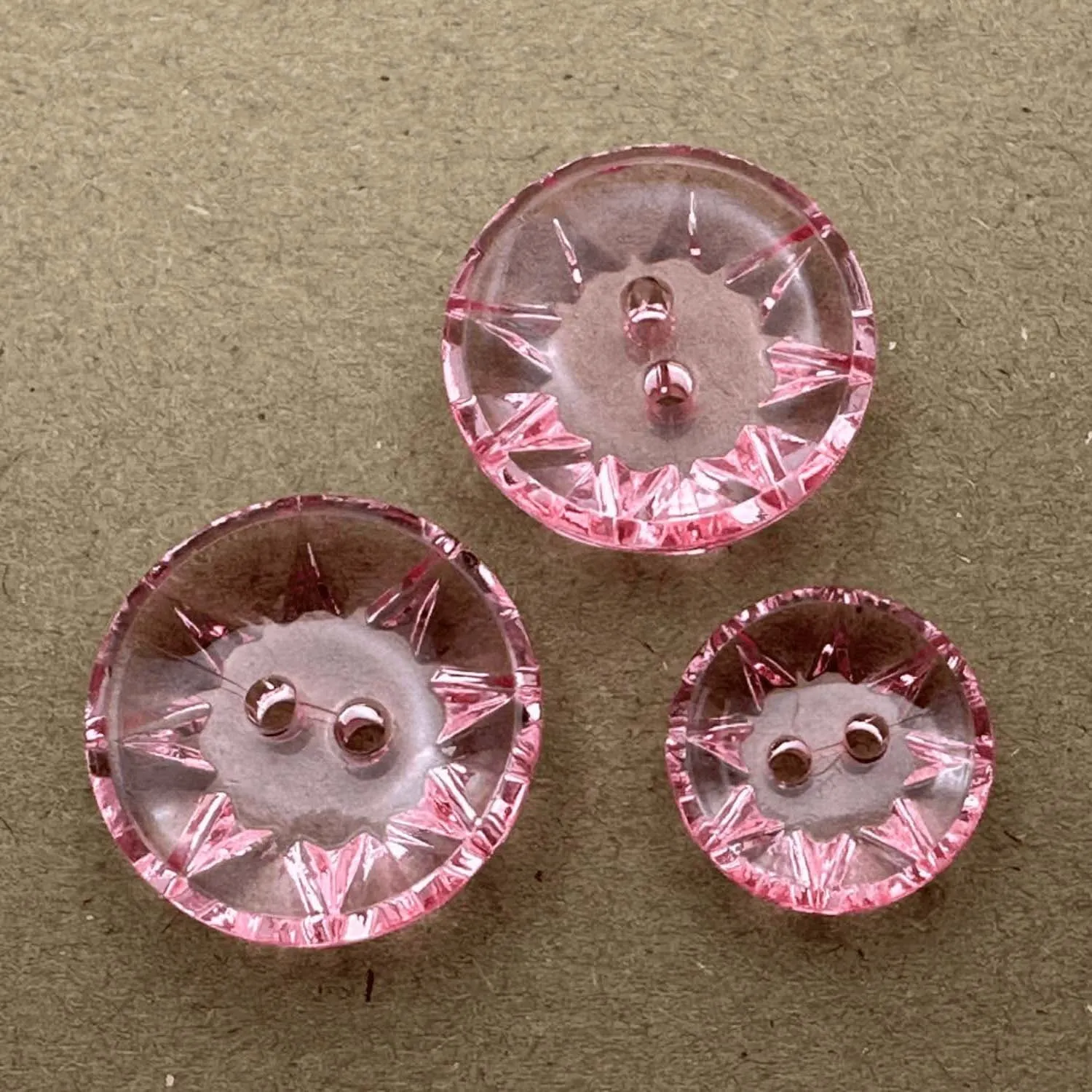 Round Clear Star Pattern 2 Hole Button