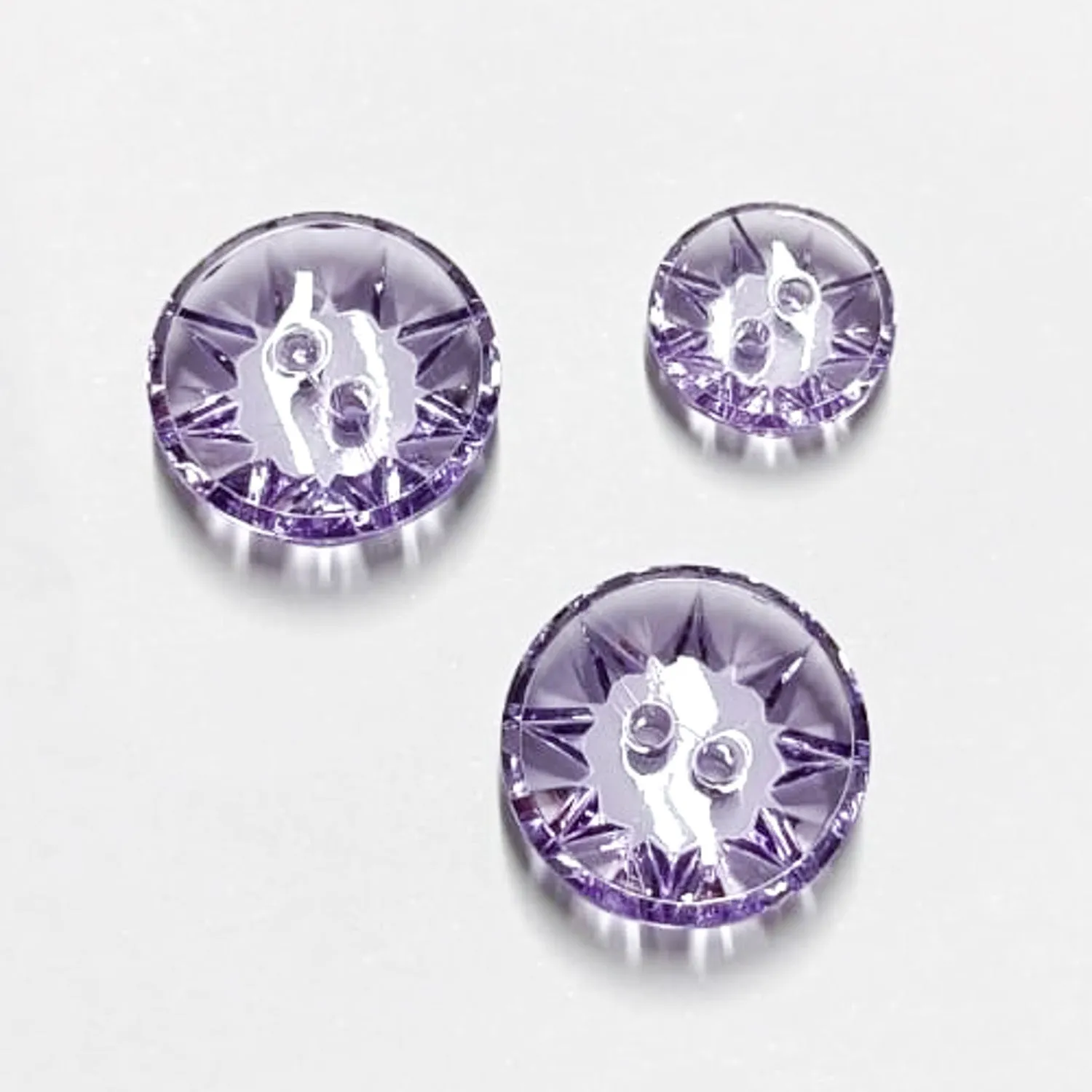 Round Clear Star Pattern 2 Hole Button