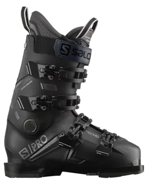 Salomon S/PRO 100 GW Ski Boots - Black / Belluga / Dark Silver Metallic - 2023