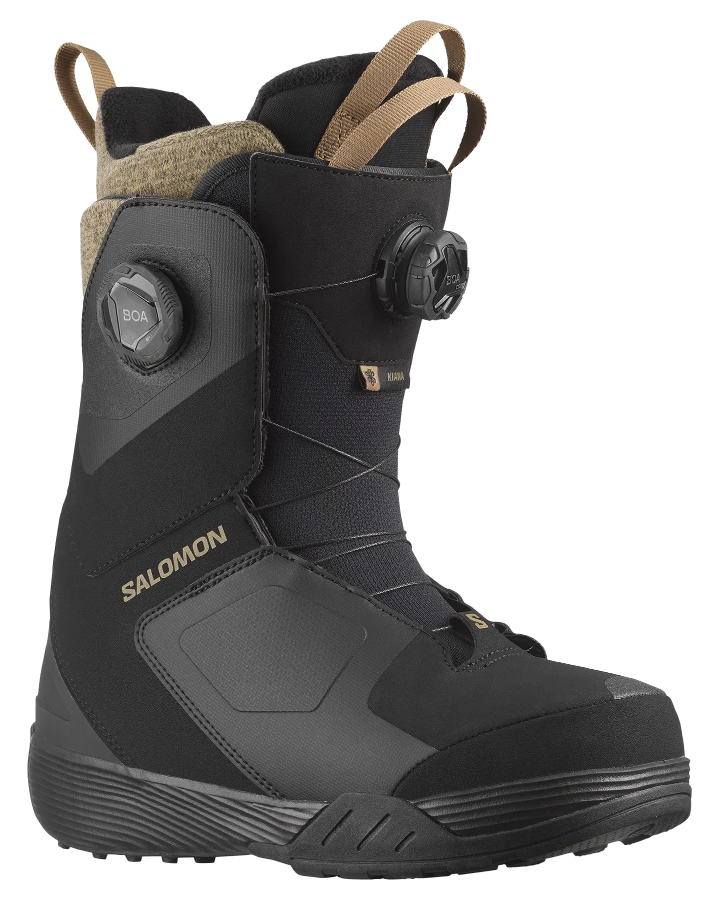 Salomon Women's Kiana Dual Boa Snowboard Boots - Black / Black / Sepia Tint - 2024