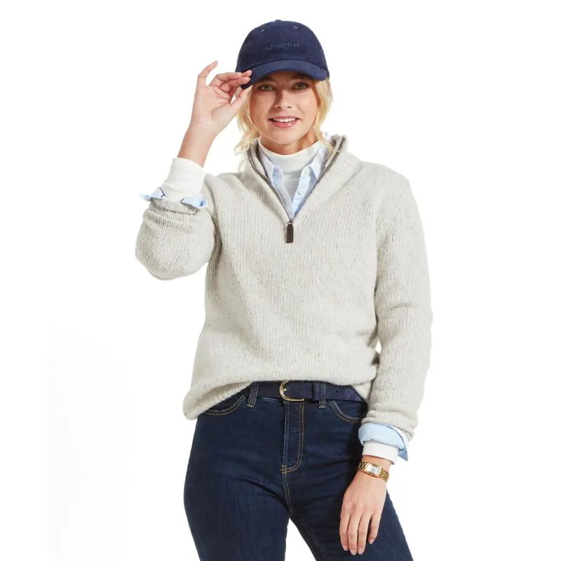 Schoffel Aviemore Alpaca Merino Mix 1/4 Zip Ladies Jumper - Ivory