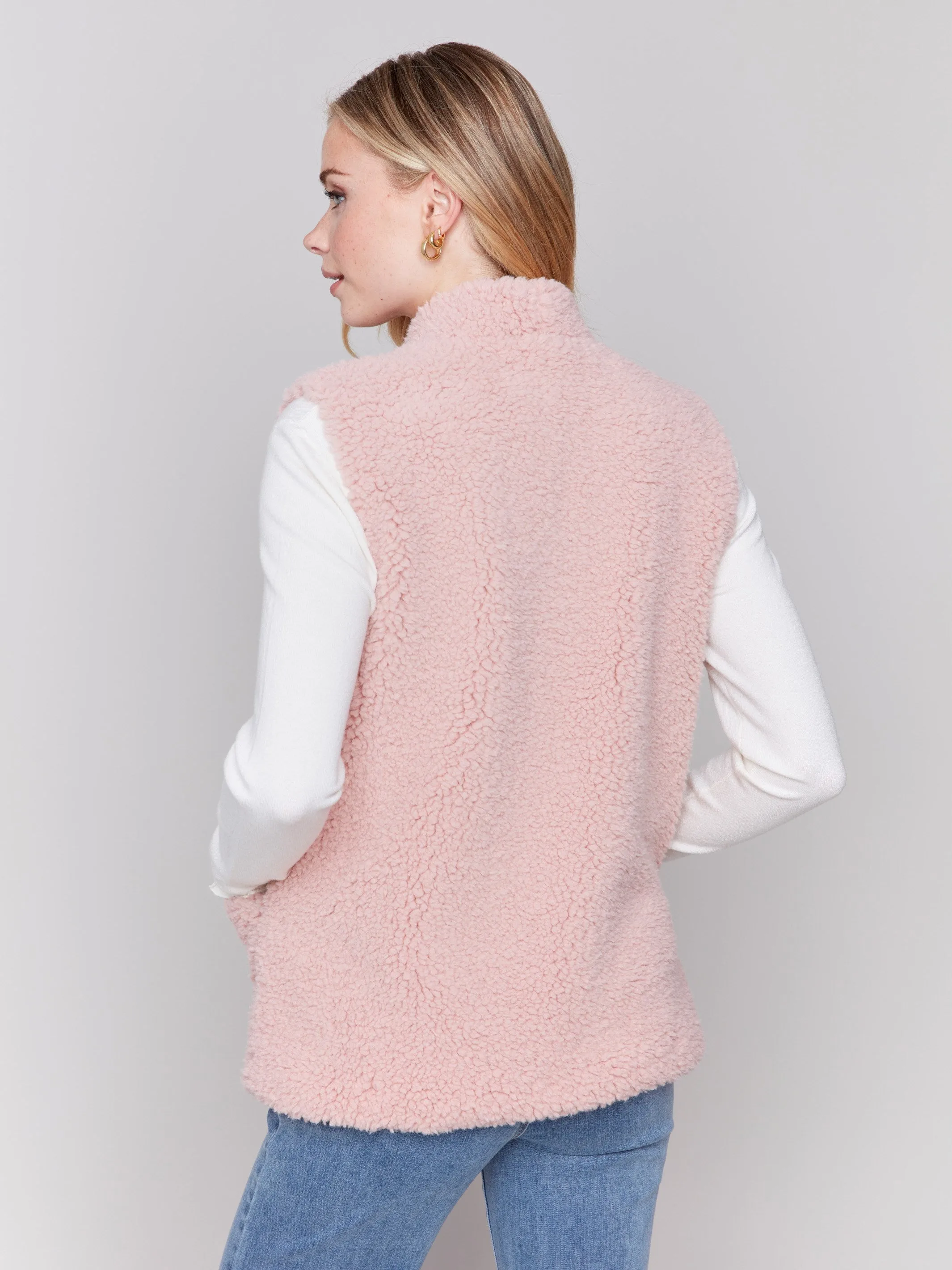 Short Faux Fur Vest - Quartz