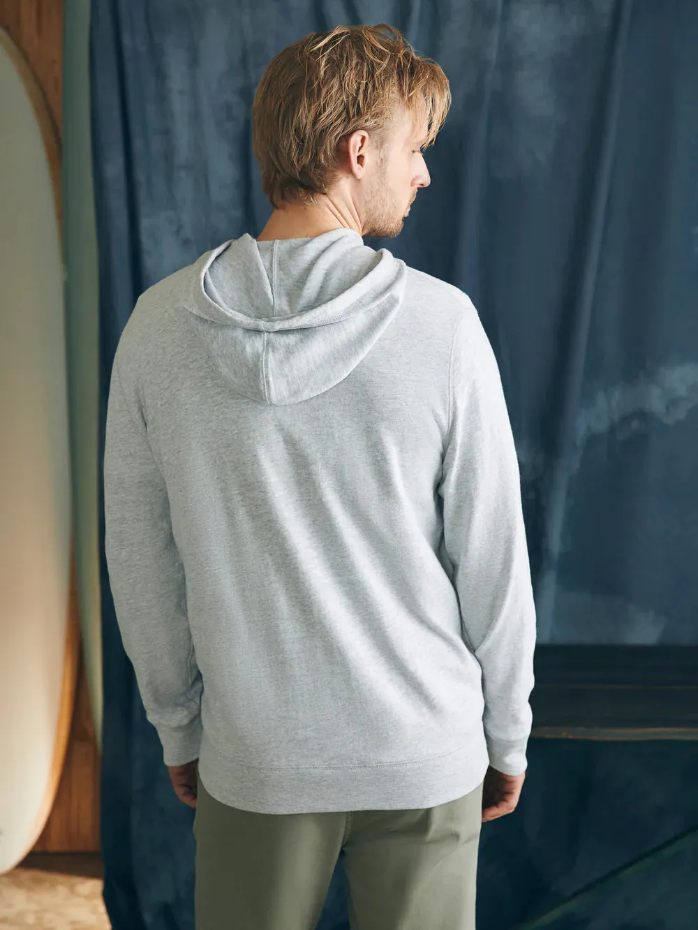 Sunwashed Slub Zip Hoodie - Light Grey Heather