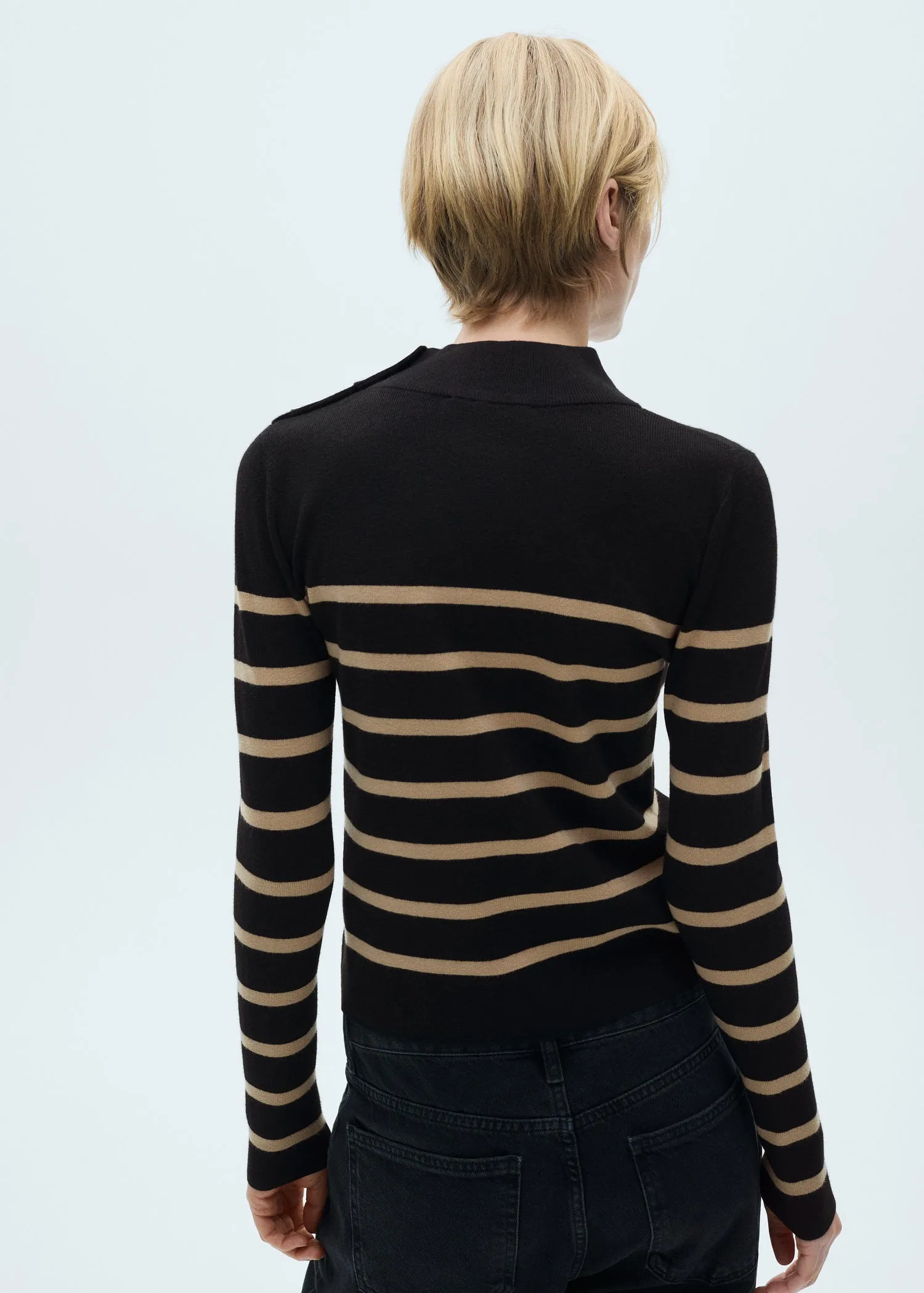 Sweater with shoulder buttons - Medium Brown