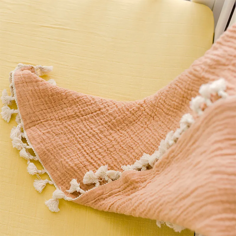 Tassel Muslin Blanket