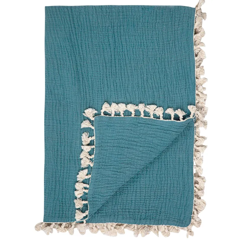 Tassel Muslin Blanket