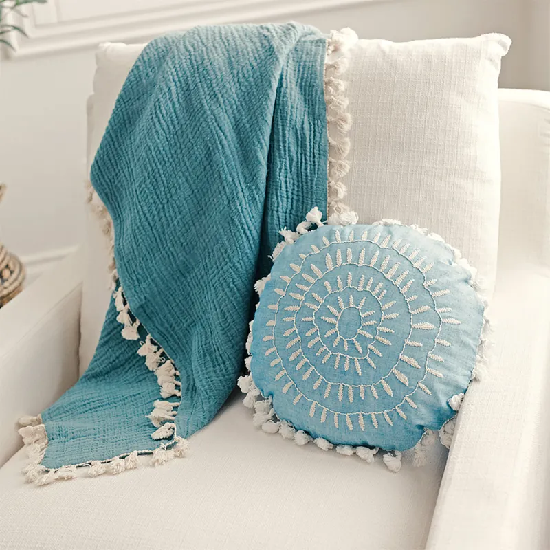 Tassel Muslin Blanket