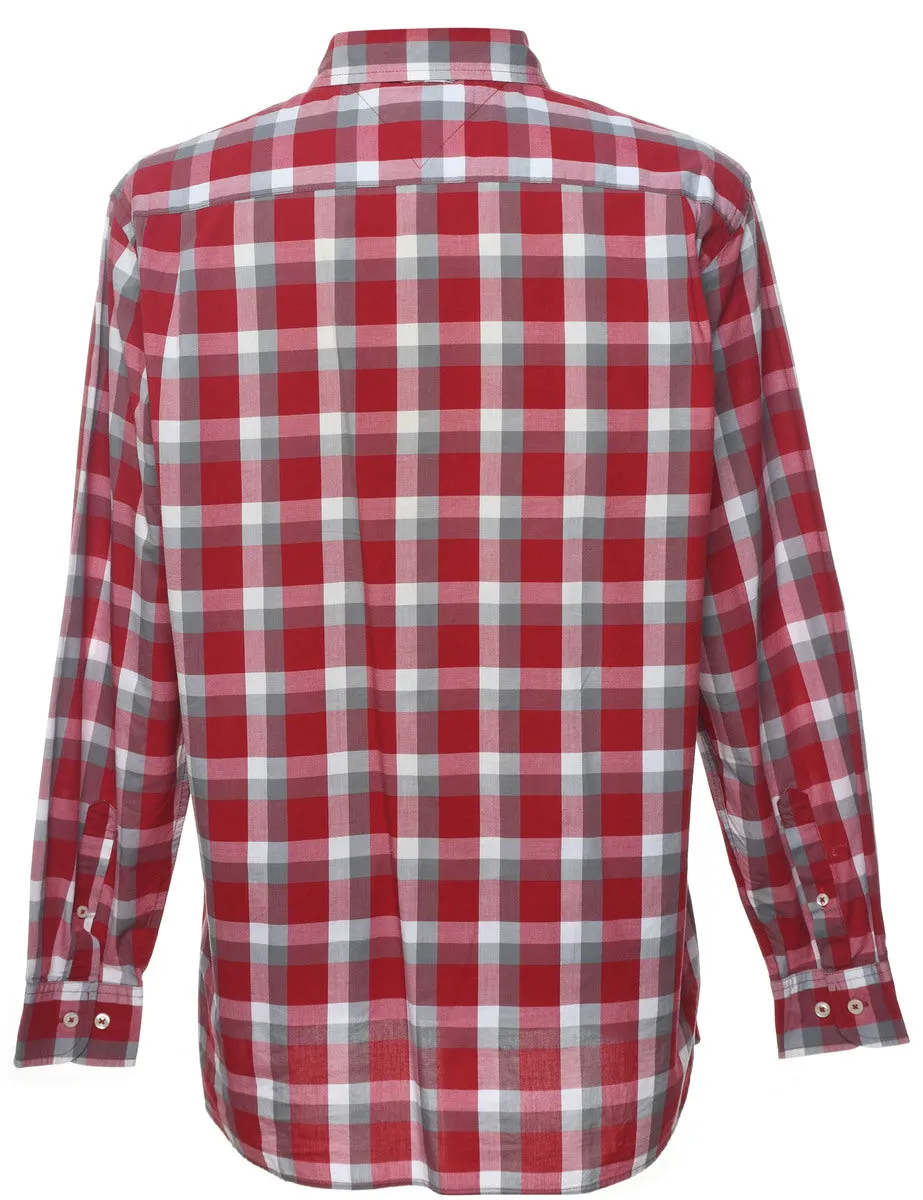 Tommy Hilfiger Grey & Red Checked Shirt - L