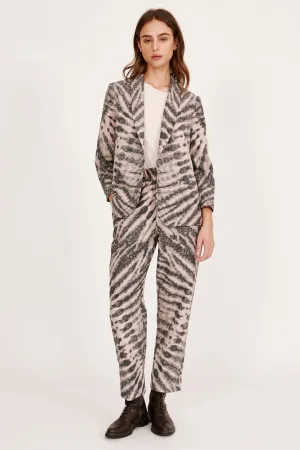 Treatment Print Khaki & Charcoal Clarissa Blazer