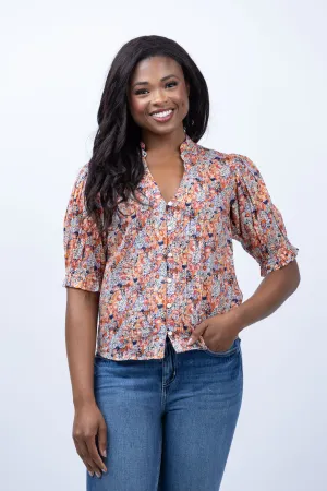 Trovata Eliza Blouse in Vino Daisies