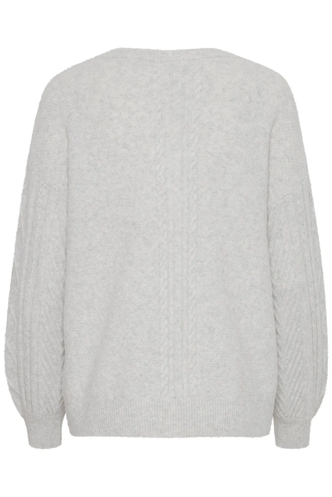 V-Neck Knit Pullover - Marshmallow Melange