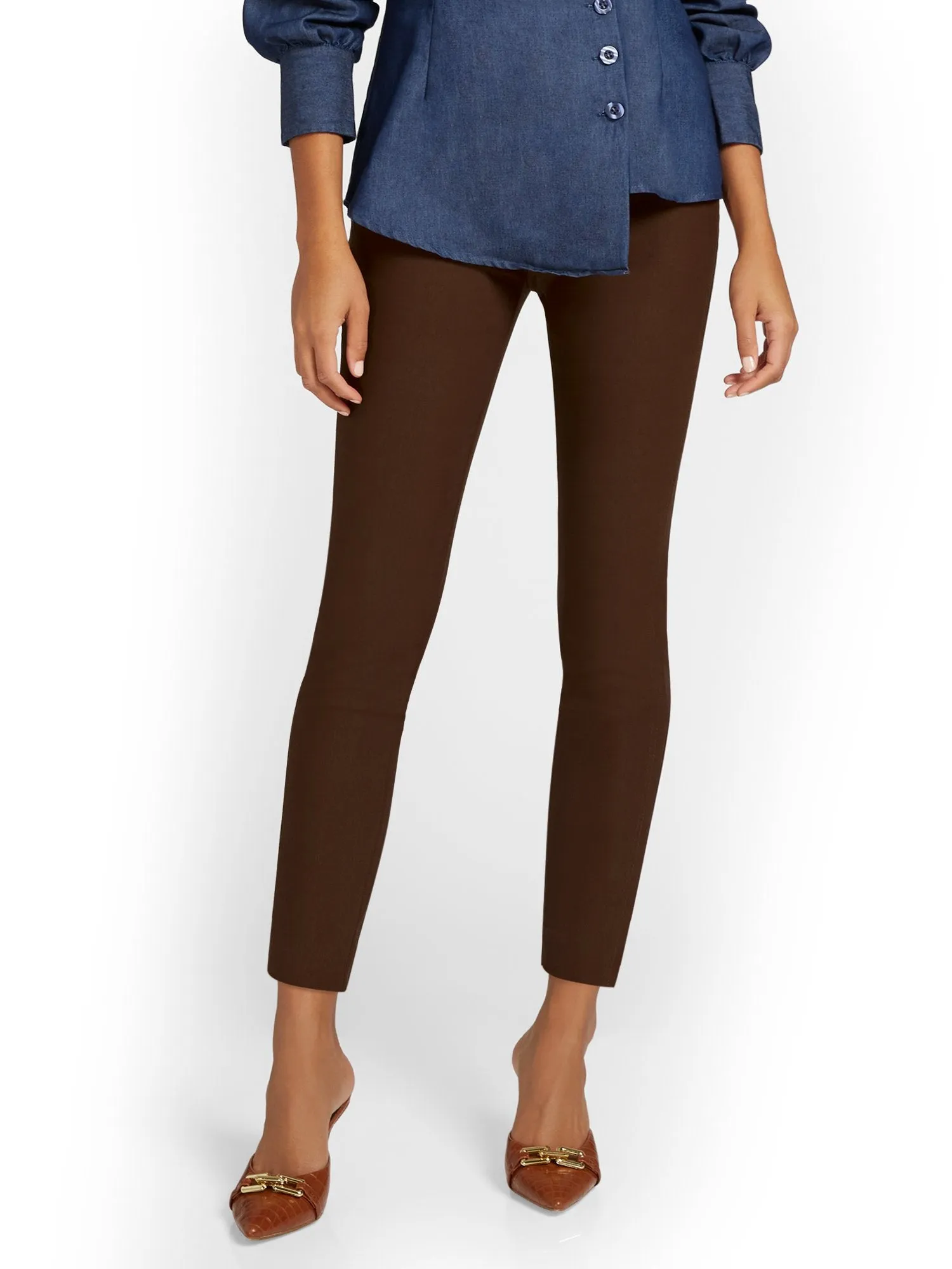 Whitney High-Waisted Tummy Control Pull-On Slim-Leg Ankle Pant