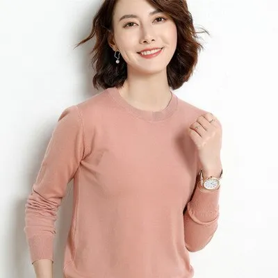 Winter Solid Round Neck Sweater