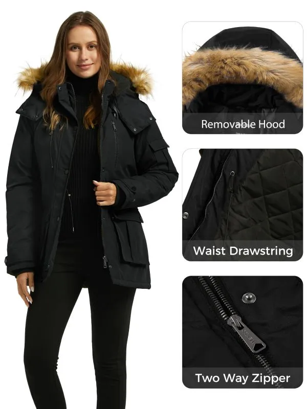 Women's Warm Winter Parka Coat With Hood